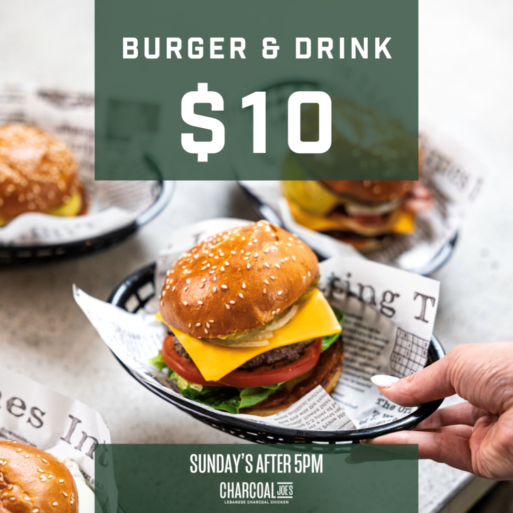 Burger & Drink in $10